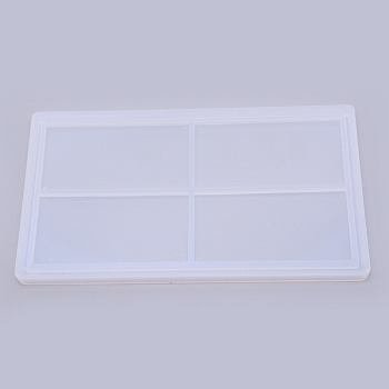 Rectangle Shaker Mold, Silicone Quicksand Molds, Resin Casting Molds, For UV Resin, Epoxy Resin Jewelry Making, White, 185x103x9mm