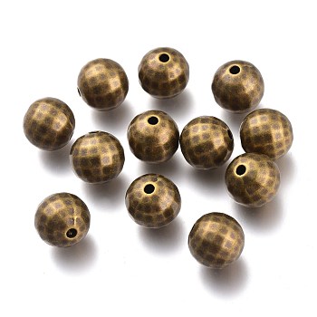 CCB Plastic Beads, Round, Faceted, Antique Bronze, 12mm, Hole: 2mm