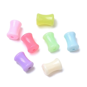 Opaque Acrylic Beads, Column, Colorful, 12x8mm, Hole: 2mm,  about 1250pcs/500g