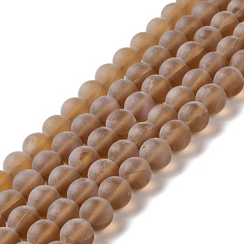 Synthetic Moonstone Beads Strands, Frosted, Round, Peru, 10mm, Hole: 1mm, about 38~40pcs/strand, 14.96''~15.16''(38~38.5cm)