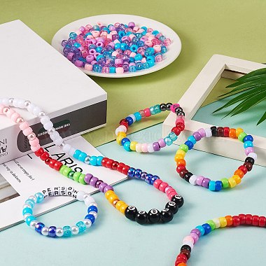 1200pcs 2 style 3 couleurs perles européennes en acrylique opaques et transparentes(OACR-SZ0001-27)-5