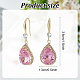 anattasoul 4 paires 4 couleurs boucles d'oreilles pendantes en verre en forme de larme(EJEW-AN0003-95)-2