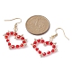Glass Beaded Heart Dangle Earrings with 304 Stainless Steel Pins(EJEW-JE05328)-3