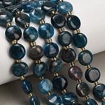 Natural Apatite Beads Strands, Coin Beads, with Seed Beads, Flat Round, 10~11x5mm, Hole: 1mm, about 32pcs/strand, 15.35''(39cm)(G-H005-B14-01)