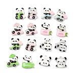 Panda Opaque & Transparent Resin Cabochons, Mixed Shapes, Mixed Color, 23~29x23.5~28x8~9mm(RESI-F067-02)