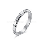 304 Stainless Steel Rotating Finger Rings, Rhombus Surface, Fidget Spinner Ring for Calming Worry Meditation, Stainless Steel Color, 3mm, US Size 9(18.9mm)(FS-WGA316C-24)