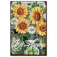 Vintage Metal Iron Tin Sign Poster, Wall Decor for Bars, Restaurants, Cafes Pubs, Vertical Rectangle, Sunflower Pattern, 300x200x0.5mm(AJEW-WH0157-656)