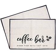 Coffee Theme Diablement Fort Cup Mats, Daily Supplies, Rectangle with Word, Black, 35x50cm(AJEW-WH0201-001)