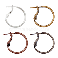 Brass Hoop Earrings, Ring, Mixed Color, 24pairs/box(KK-FH0001-26)