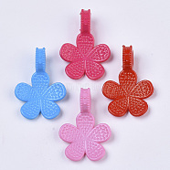 Opaque Acrylic Pendants, Flower, Mixed Color, 37x25.5x13mm, Hole: 8mm, about 370pcs/500g(SACR-N008-065)