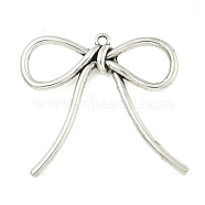 Tibetan Style Alloy Pendants, Bowknot, Antique Silver, 40x42x5mm, Hole: 2mm, about 182pcs/1000g.(FIND-M056-04C-AS)