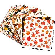 Thanksgiving Day Leaf Turkey Scrapbooking Paper Pads Set, for Card Making Craft Scrapbook Decoration, Mixed Color, 152x152x0.1mm, 12pcs/set(STIC-C010-35B)