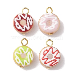Handmade Lampwork Enamel Pendants, with Iron Loop, Mixed Color, 21x15x7mm, Hole: 3.8x3.4mm(PALLOY-JF02572)