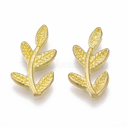 (Holiday Stock-Up Sale)Brass Cabochons, Nickel Free, Leaf, Unplated, 13x7x1.5mm(KK-T040-081-NF)