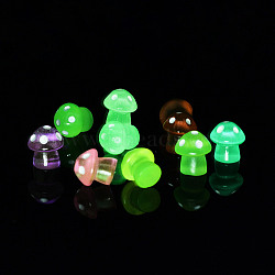 Luminous Resin Display Decorations, Glow in the Dark, Mushrooms, Mixed Color, 12.5x11mm(RESI-D056-02B)