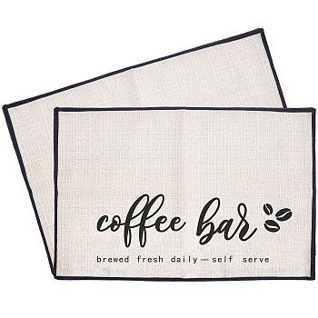 Coffee Theme Diablement Fort Cup Mats, Daily Supplies, Rectangle with Word, Black, 35x50cm