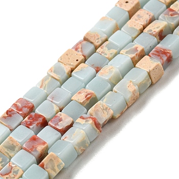 Synthetic Shoushan Stone Beads Strands, Dyed, Cube, 3~3.5x3~3.5x3~3.5mm, Hole: 0.8mm, about 110pcs/strand, 14.96 inch(38cm)