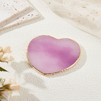 1Pc Resin Heart Nail Color Palette, Violet, 94x87.5x7.5mm