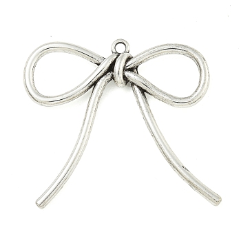 Tibetan Style Alloy Pendants, Bowknot, Antique Silver, 40x42x5mm, Hole: 2mm, about 182pcs/1000g.