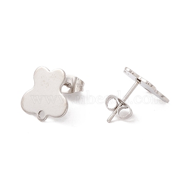 boucles d'oreilles à tige en acier inoxydable anti-ternissement 201(EJEW-A071-04P)-2