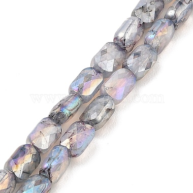 Slate Gray Rectangle Glass Beads