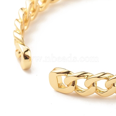 Brass Curb Chain Shape Open Cuff Bangle for Women(BJEW-B054-38G)-4