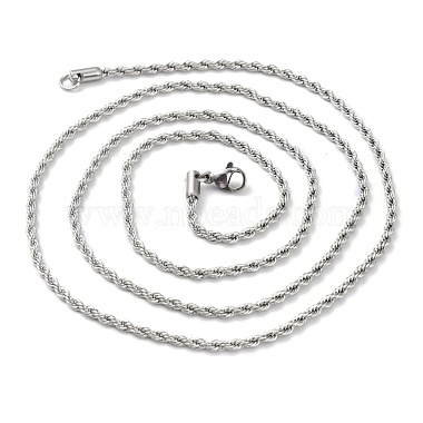 304 Stainless Steel Rope Chain Necklaces(NJEW-I245-01A-P)-2