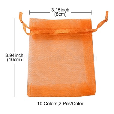 20pcs 10 bolsas de cordón de organza rectangulares de colores(CON-YW0001-31B)-5