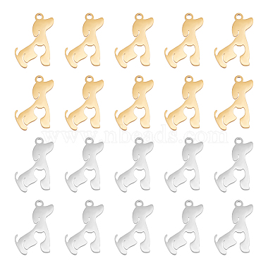 Golden & Stainless Steel Color Dog 201 Stainless Steel Pendants