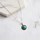 colliers à pendentif rond plat en turquoise naturelle(NJEW-L125-003ASP)-4