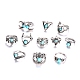 11Pcs 11 Style Synthetic Turquoise Finger Rings Set(AJEW-PW0005-04AS)-1