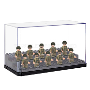 3-Tier Acrylic Minifigure Display Cases, Dustproof Building Block Display Box, fot Action Figure Toys Storage, Rectangle, Black, 18.2x9.2x10.3cm(ODIS-WH0061-09A)