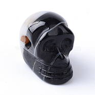 Natural Black Agate Beads, Skull, 15~17x19~22x9~13mm, Hole: 3~4mm(G-R398-06)