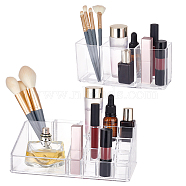 PandaHall Elite 2Pcs 2 Style Beauty Tool Sets, including Acrylic Cosmetic Drawer Storage Organizer Box & Makeup Brush Holder, Clear, 7.9x17.7x7.05cm and 8x22x12.7cm, 1pc/style(AJEW-PH0004-39)