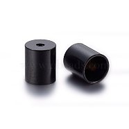 304 Stainless Steel Cord Ends, End Caps, Column, Electrophoresis Black, 8x7mm, Hole: 1.5mm, Inner Diameter: 6mm(STAS-H467-09B-6mm)