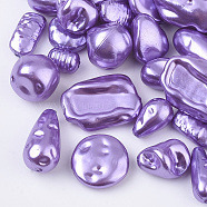 ABS Plastic Imitation Pearl Beads, Mixed Shape, Medium Orchid, 10~27x7~18x5~15mm, Hole: 1.2~1.8mm(X-OACR-R071-05)