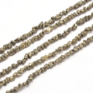 Natural Pyrite Nuggets Beads Strands, 3~5x3~5mm, Hole: 1mm, about 15.7 inch(G-I125-84)