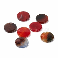 Natural Crackle Agate Pendants, Dyed & Heated, Flat Round, 28.5~31x3.5~5.5mm, Hole: 1.4~2.5mm(G-B030-21A-03)
