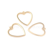 Brass Pendants, Long-Lasting Plated, Heart, Real 24K Gold Plated, 21x19x1mm, Hole: 1.4mm(KK-O139-03G)