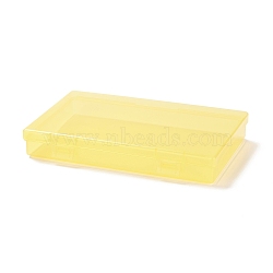 Plastic Box, Bead Storage Containers, Mouth Cover Storage Box, Rectangle, Champagne Yellow, 10.7x17.3x2.65cm(CON-F018-01G)