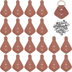 Nbeads 20 Sets Custom Blank PU Leather Clothing Labels, with Rivet and Rivet Cap, Garment Accessories, Rhombus, Saddle Brown, 83x52x1.5mm, Hole: 2~6x3.5mm(DIY-NB0007-46)