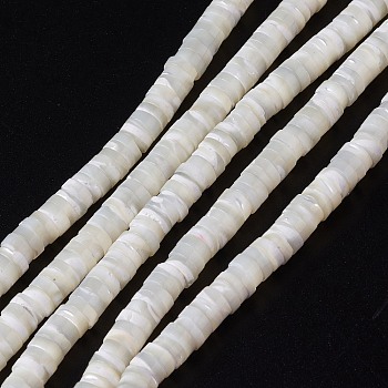 Natural Trochid Shell/Trochus Shell Beads Strands, AB Color Plated, Disc/Flat Round, 6x2mm, Hole: 1mm, about 198pcs/strand, 15.55''(39.5cm)