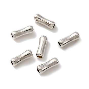Brass Tube Beads, Lead Free & Cadmium Free, Tube, 925 Sterling Silver Plated, 9x3mm, Hole: 1.8mm