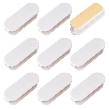 ABS Plastic Self-Stick Instant Cabinet Drawer Handle, for Window Sliding Door, Wardrobe Stick-on Handles, Navajo White, 90.5x32.5x20.5mm, Grooved: 13.5mm