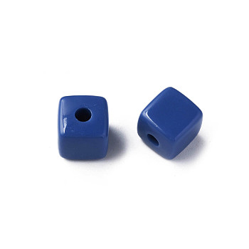 Opaque Acrylic Beads, Cube, Royal Blue, 12.5x12.5x12.5mm, Hole: 3.5mm, about 263pcs/500g