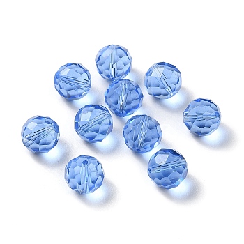 Glass Imitation Austrian Crystal Beads, Faceted, Round, Cornflower Blue, 11.5mm, Hole: 1.4mm