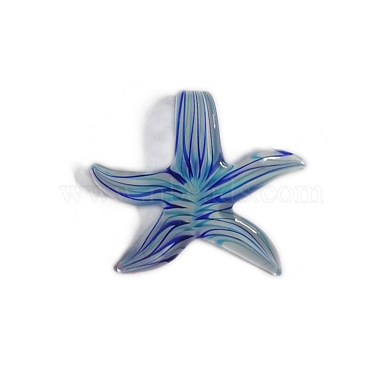 Blue Starfish Lampwork Pendants