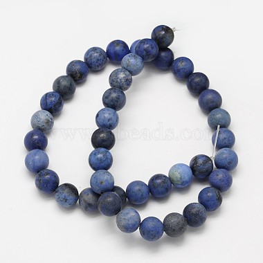 Frosted Round Natural Grade AA Sodalite Beads Strands(G-N0166-68-8mm)-3