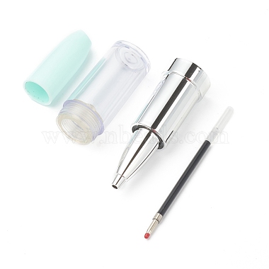 Lipstick Shape Empty Tube Black Ink Ballpoint Pens(DIY-H123-A02)-3