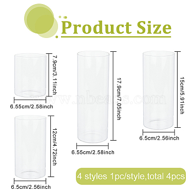 benecreat 4pcs 4 styles ornements de vase en verre colonne(GLAA-BC0001-23)-2